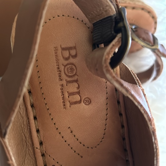 Womens leather/ cork platform sandal by top brand BORN Size 6 - Picture 5 of 9